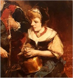 Scena rodzajowa we wnętrzu - Dickmeis Gerhard (1918 - 1978)