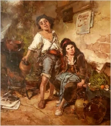 Polecamy Arcydzieło Aukcyjne! Dziewczyna i Chłopak - Dickmeis Gerhard (1918 - 1978)