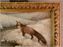 Myśliwskie Malarstwo Aukcyjne! Zimowy Pejzaż z Lisem - Peter PASCHEN (*1873 Germany)