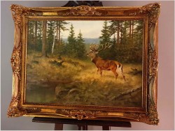 Malarstwo aukcyjnego malarza! Jeleń w lesie - George Majewicz (1897-1965)