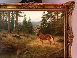Malarstwo aukcyjnego malarza! Jeleń w lesie - George Majewicz (1897-1965)