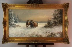 Niemieckie malarstwo aukcyjne! Pędząca Trojka - Georg  Wegener *1917