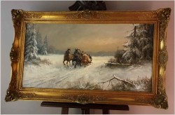 Niemieckie malarstwo aukcyjne! Pędząca Trojka - Georg  Wegener *1917