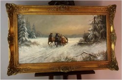 Niemieckie malarstwo aukcyjne! Pędząca Trojka - Georg  Wegener *1917