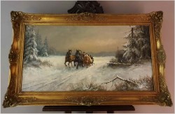 Niemieckie malarstwo aukcyjne! Pędząca Trojka - Georg  Wegener *1917