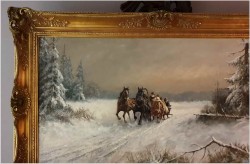 Niemieckie malarstwo aukcyjne! Pędząca Trojka - Georg  Wegener *1917