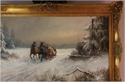 Niemieckie malarstwo aukcyjne! Pędząca Trojka - Georg  Wegener *1917