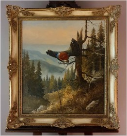 Niemieckie malarstwo aukcyjne! Głuszec na drzewie - Georg Wegener *1917