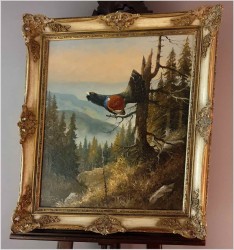 Niemieckie malarstwo aukcyjne! Głuszec na drzewie - Georg Wegener *1917