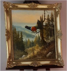 Niemieckie malarstwo aukcyjne! Głuszec na drzewie - Georg Wegener *1917