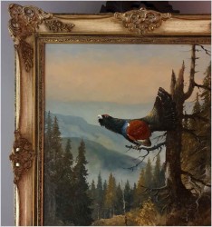 Niemieckie malarstwo aukcyjne! Głuszec na drzewie - Georg Wegener *1917