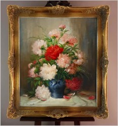 Malarstwo aukcyjne! Pałacowy bukiet Piwonii ~ Nicole Parisini *1924