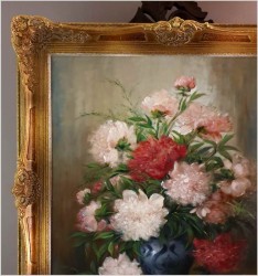 Malarstwo aukcyjne! Pałacowy bukiet Piwonii ~ Nicole Parisini *1924