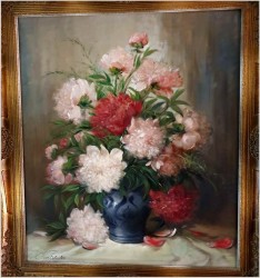 Malarstwo aukcyjne! Pałacowy bukiet Piwonii ~ Nicole Parisini *1924