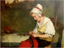 MALARSTWO AUKCYJNE! - SCENA RODZAJOWA! DICKMEIS GERHARD (1918-1978r.)