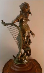 UNIKAT! DUŻA SECESYJNA FIGURA DZIEWCZYNY - L&F MOREAU (*1880) WYSOKOŚĆ 67CM.