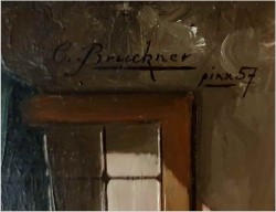 Aukcyjne malarstwo! Partia szachów u Kardynała - Curt Bruckner *1896