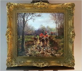 WYJĄTKOWY OBRAZ! WYJAZD NA POLOWANIE - KARL MOHR *1922