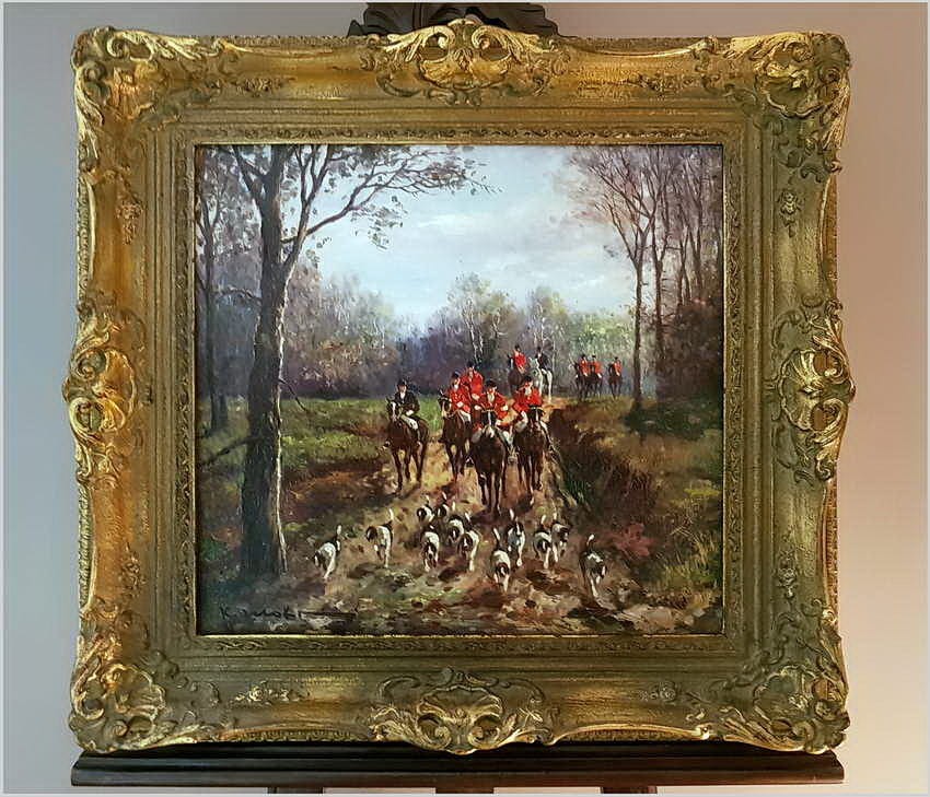 WYJĄTKOWY OBRAZ! WYJAZD NA POLOWANIE - KARL MOHR *1922