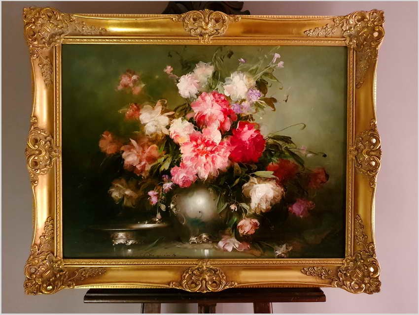 Pałacowe kwiaty w wazonie - Kömpöczi Balogh Endre (Budapest 1911-1977)