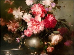 Pałacowe kwiaty w wazonie - Kömpöczi Balogh Endre (Budapest 1911-1977)