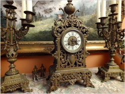 Zobacz! Wspaniały Barokowy Zegar z Kandelabrami - Brąz XIXw.