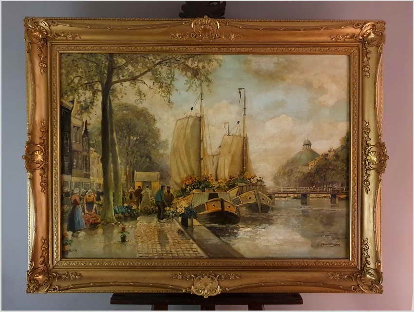 Targ kwiatowy w Amsterdamie - Hans Richter-Johannsen (1881-1966)