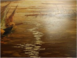 ŁODZIE NA MORZU - Hayr XXw. - (piękny nokturn XXw.)