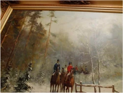 MEGA RARYTAS! JAZDA KONNA ZIMĄ - W.v.Kamp (122cm x 92cm)