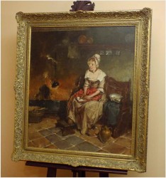 MALARSTWO OLEJNE! - SCENA RODZAJOWA! DICKMEIS GERHARD (1918-1978r.)