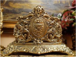 Sygnowany francuski mosiężny listownik do biura!