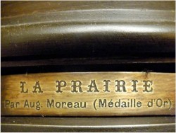 STARA DUŻA LAMPA NAFTOWA - AUGUSTE MOREAU  XIXw. / 86 CM.