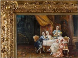 Pałacowe Malarstwo! Biesiadowanie Przy Muzyce, Scena Rokoko - Stephan Sedláček (1868-1936 Wien) 