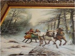 PRZEJAŻDŻKA SANIAMI ZIMĄ - HEINZ STIENEN *1918 DRESDEN