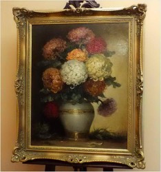 CHRYSANTHEMEN IN VASE - Klaus Clausmeyer  (* 1887 in München; † 11. März 1968 in Düsseldorf)