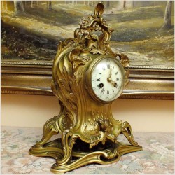 WSPANIAŁY MEDALOWY KOLEKCJONERSKI ZEGAR Z BRĄZU W STYLU LUDWIKA XV / ROCOCO 1855r. (Zobacz Film!)