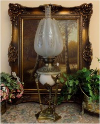 ANTYK! LAMPA NAFTOWA - Empire 1860 r.