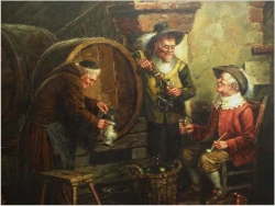 MALARSTWO AUKCYJNE! DEGUSTACJA WINA! org HEIN VAN DOREN ur. 1930r (ROZMIAR XXL)