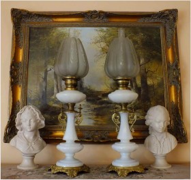 PARA STARYCH PAŁACOWYCH LAMP NAFTOWYCH (2szt.)