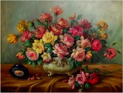 PIĘKNE RÓŻE W WAZONIE ~ MAURCE GOVERS (Ecole de Belgium)