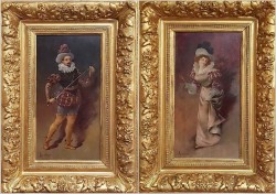 UNIKAT!!! PARA SECESYJNYCH OBRAZÓW - Ecole française, Henri DE BRÉVAL (XIX-XX)