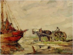 Łodzie na morzu północnym - Rudolf Priebe (Kiew 1889-1964 Hamburg)