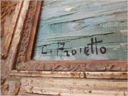 MALARSTWO SZPACHLOWE!!!  LAGO DI LUGANO GANDRIA - Constantino PROIETTO (1910-1979)