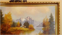 Na rozlewiskach! Wielki stary obraz olejny - Oryg. Georg Kuboth (Schlesien, Śląsk 1916-2004) 135cm x 75cm