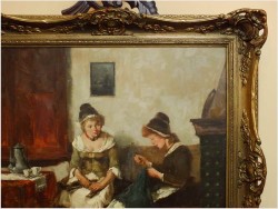 MALARSTWO AUKCYJNE! - SCENA RODZAJOWA! DICKMEIS GERHARD (1918-1978r.)