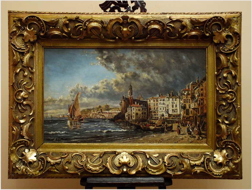 POLECAMY!  WIDOK NORMANDII, PIĘKNY RAJOBRAZ MARYNISTYCZNY - Paul Jean CLAYS (1819-1900), Belgium