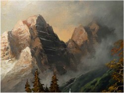 MEGA RARYTAS! ALPEJSKI KRAJOBRAZ - GUSTAW WEISS/GUWE (130 x 110)