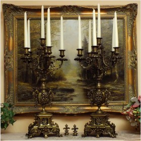 RARYTAS! KOMPLET DUŻYCH PAŁACOWYCH KANDELABRÓW Z FRANCJI XIXw.