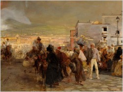 POLECAMY MALARSTWO AUKCYJNE! WYBUCH WEZUWIUSZA – syg. Oswald ACHENBACH *1890