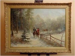 RARYTAS ZIMOWY! PRZEJAŻDŻKA KONNA - W.v.Kamp (120cm x 90cm)